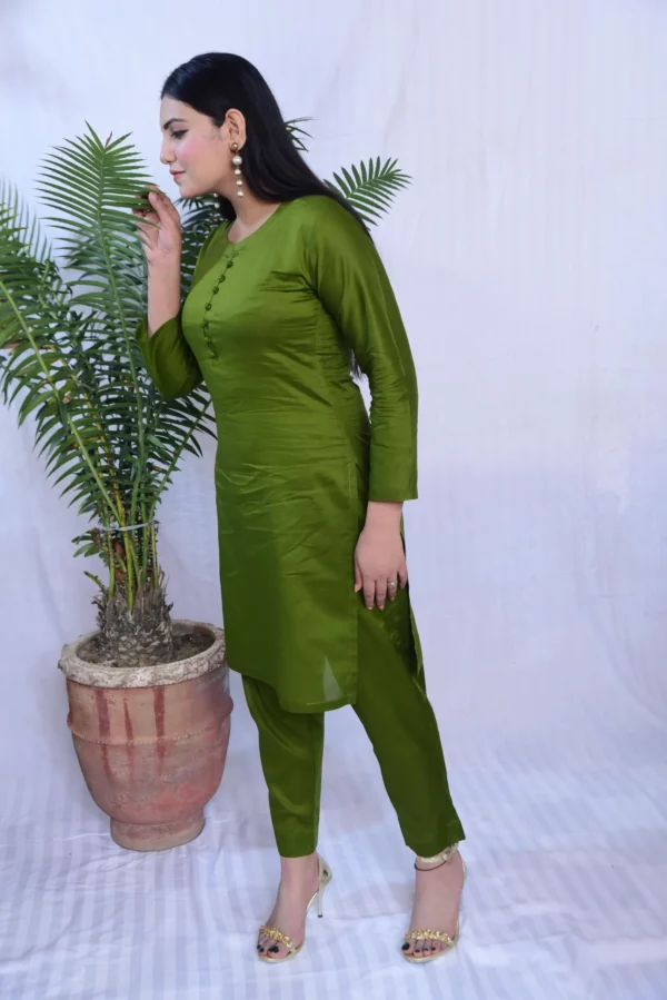 Two Piece Plain Lawn (DS04GOP) - Image 7