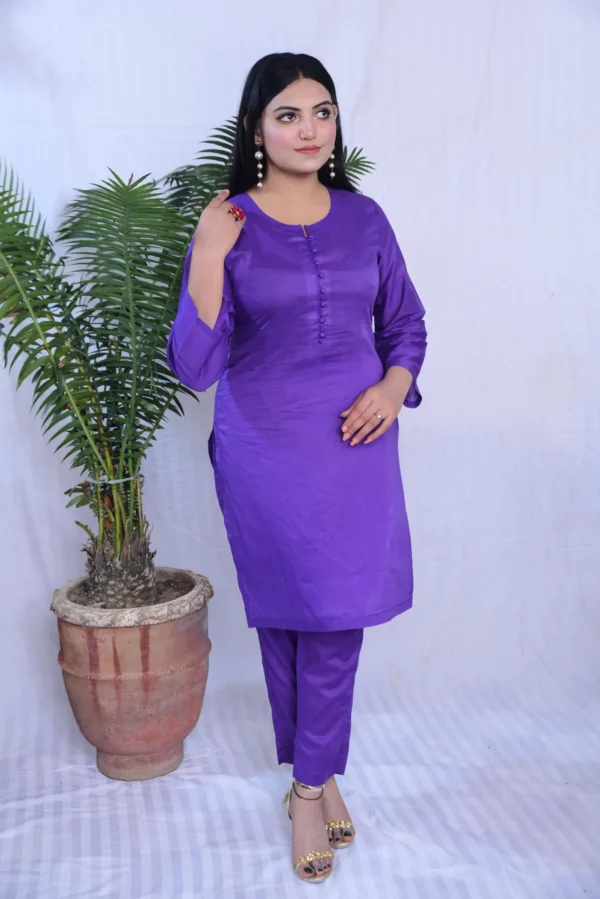 Two Piece Plain Lawn (DS04GOP) - Image 11