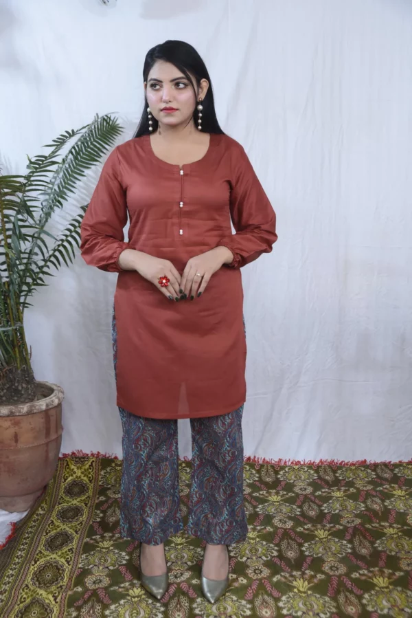 Lawn Short Shirt Dress(DS04RRG) - Image 11