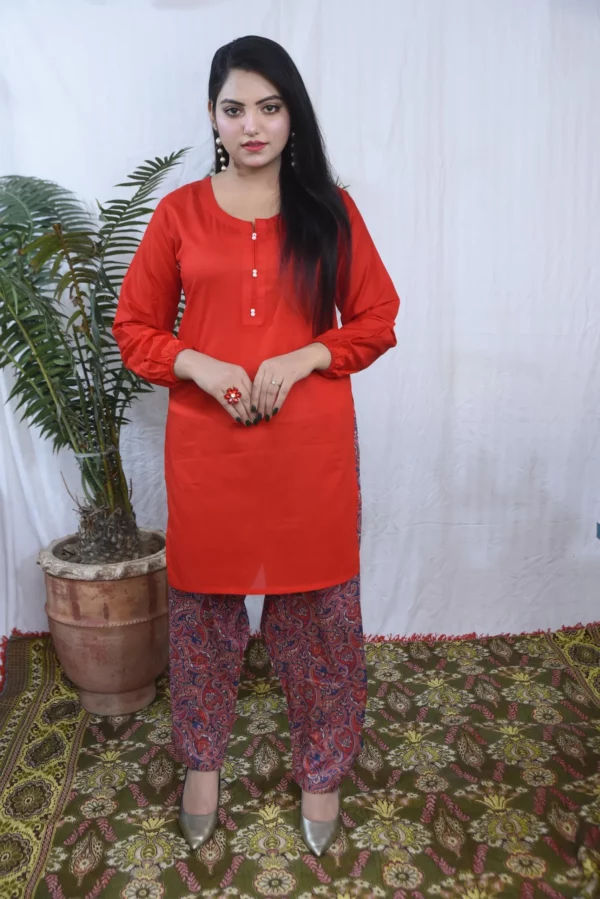 Lawn Short Shirt Dress(DS04RRG) - Image 6