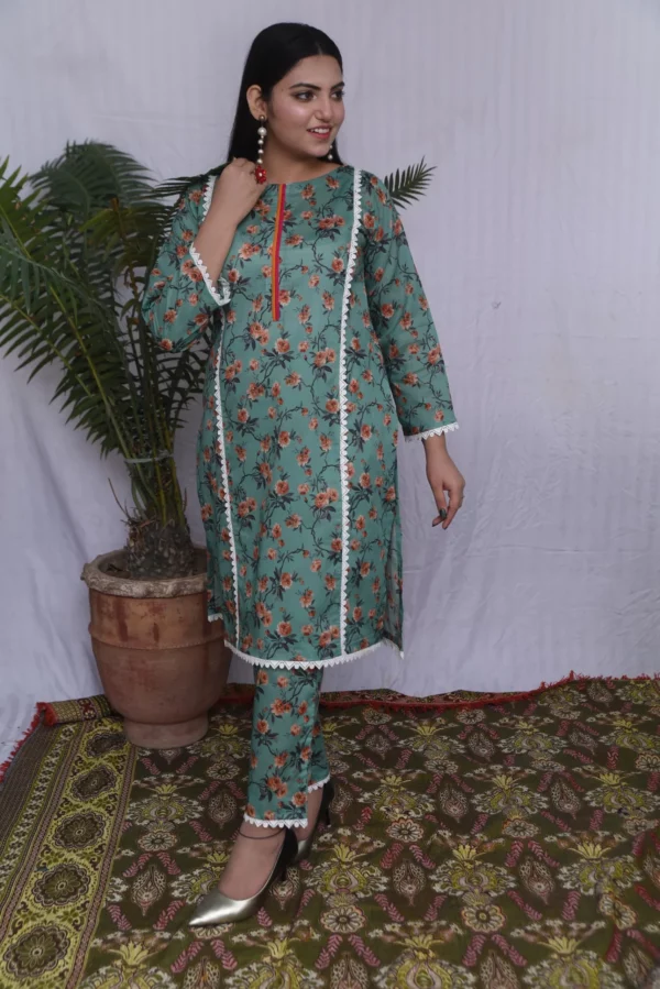 Two Piece Stitched Lawn (DS02GVC) - Image 4