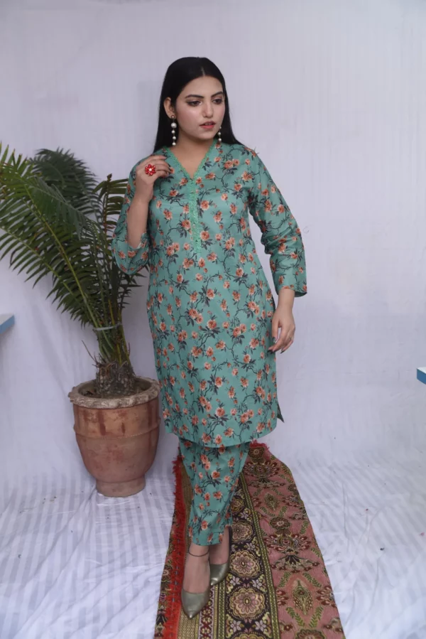 Anara Styles Two Piece Stitched Lawn (DS02WPG) - Image 5
