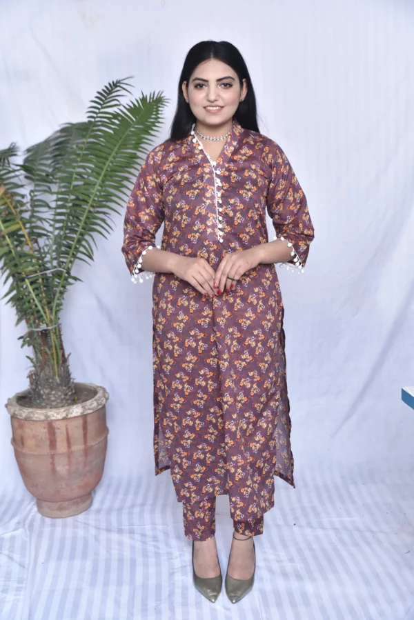 Lawn Two Piece Long Dress(DS06PP10) - Image 7