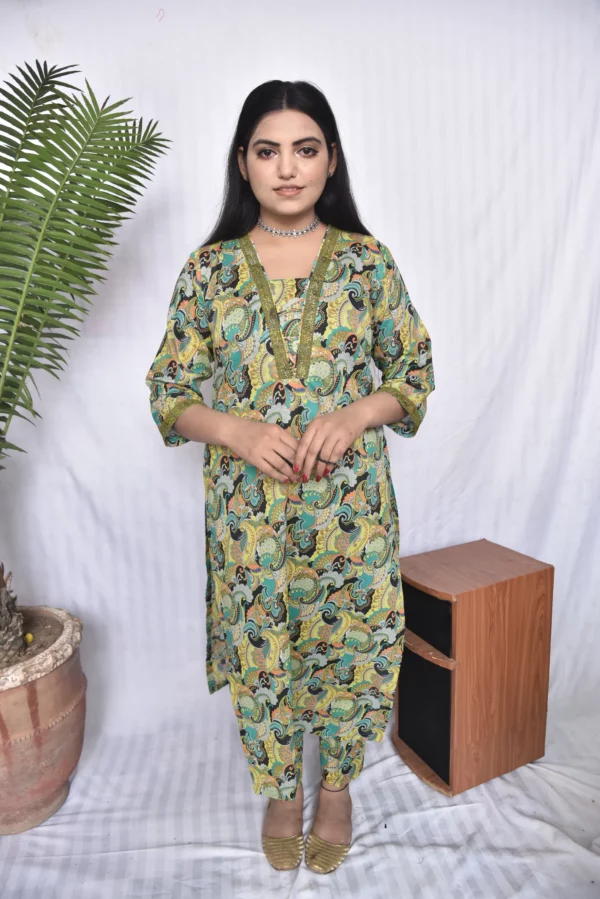Lawn Two Piece Long Dress(DS07VGC10) - Image 10