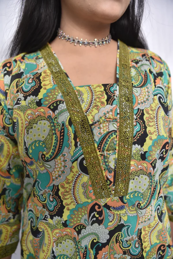 Lawn Two Piece Long Dress(DS07VGC10) - Image 9