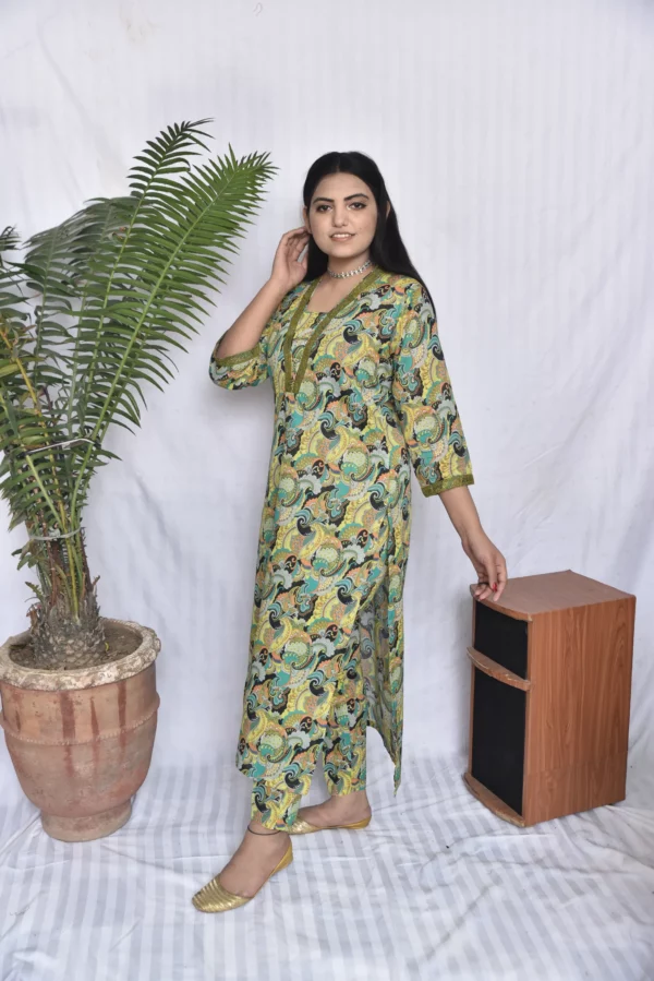 Lawn Two Piece Long Dress(DS07VGC10) - Image 7