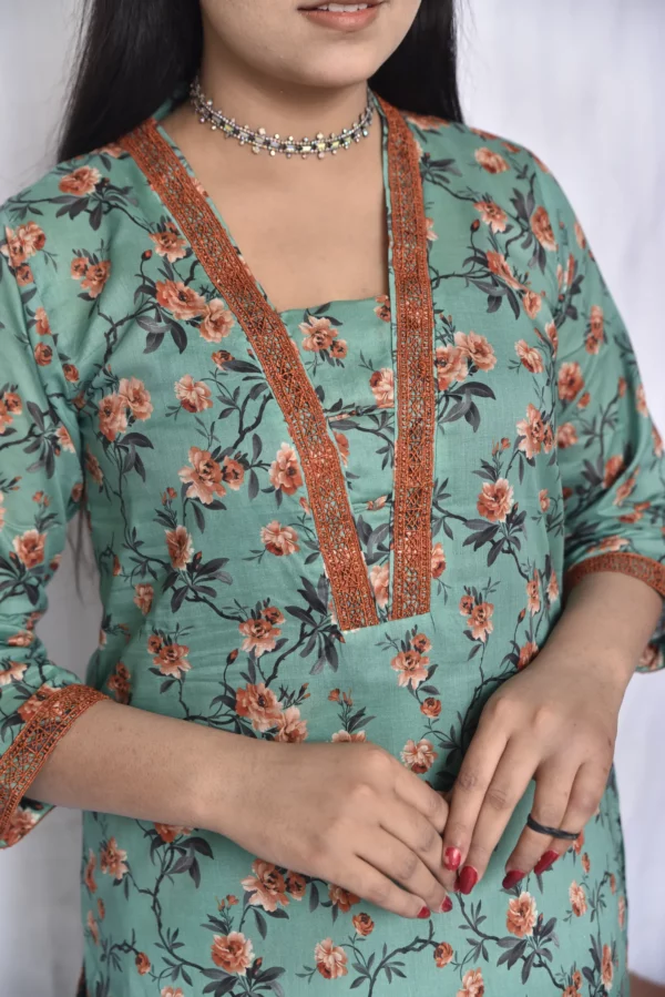 Lawn Two Piece Long Dress(DS07VGC10) - Image 5
