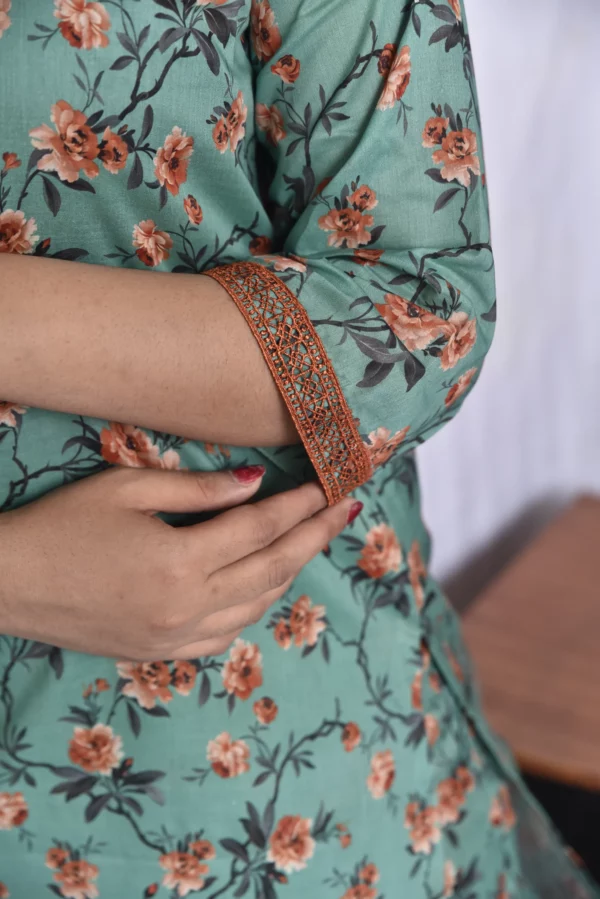 Lawn Two Piece Long Dress(DS07VGC10) - Image 2