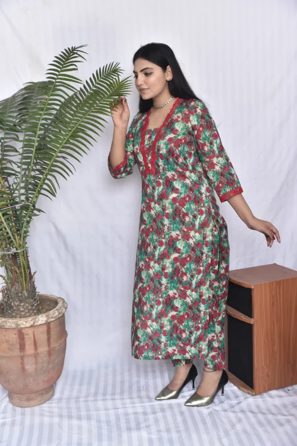 Lawn Two Piece Long Dress(DS07VGC10) - Image 15