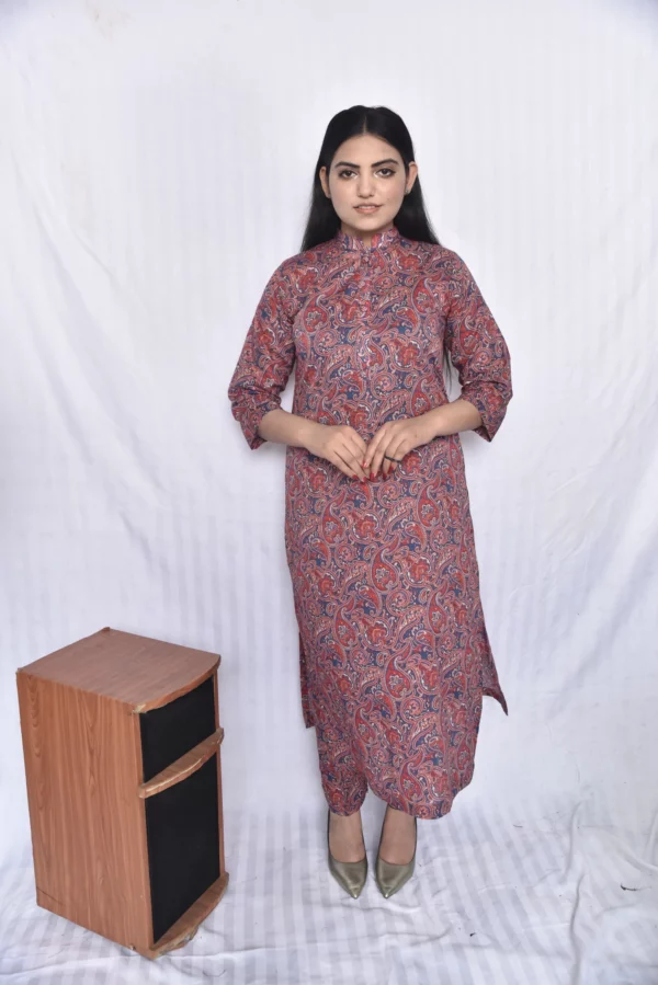 Lawn Two Piece Long Dress(DS08BGR10) - Image 11