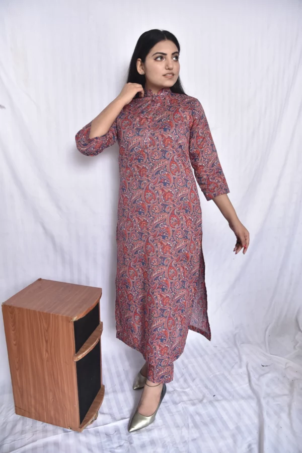 Lawn Two Piece Long Dress(DS08BGR10) - Image 13