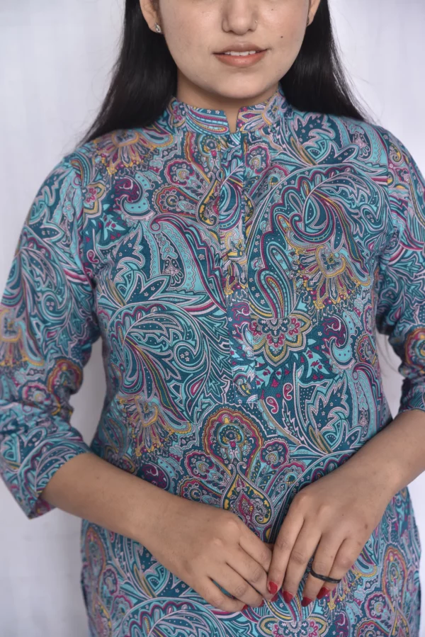 Lawn Two Piece Long Dress(DS08BGR10) - Image 3