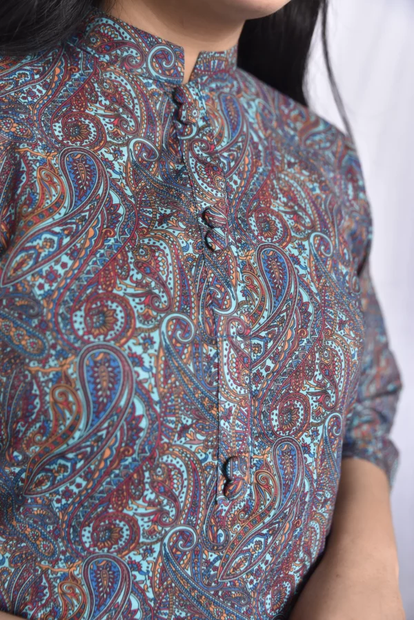 Lawn Two Piece Long Dress(DS08BGR10) - Image 9