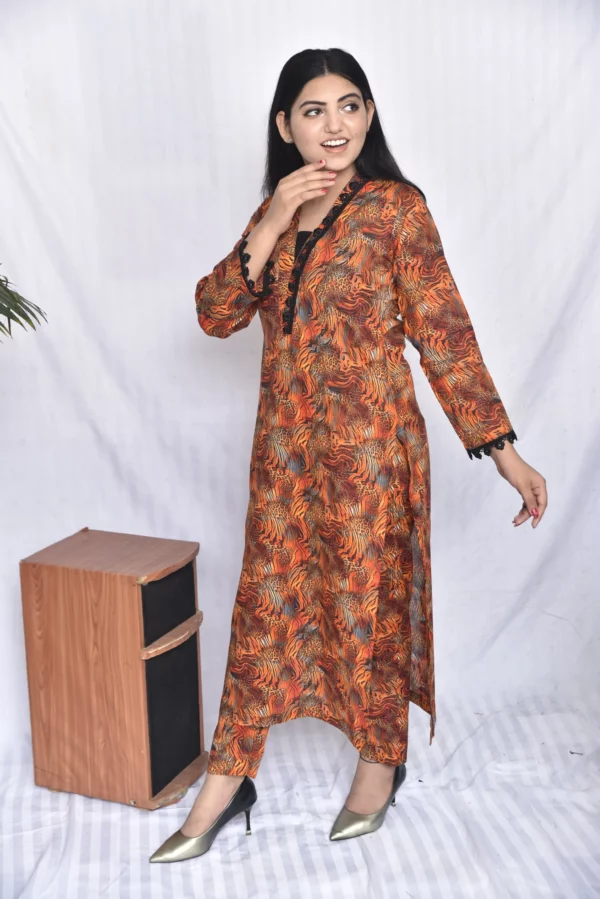 Lawn Two Piece Long Dress(DS09YMG10) - Image 6