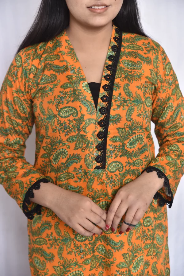 Lawn Two Piece Long Dress(DS09YMG10) - Image 3